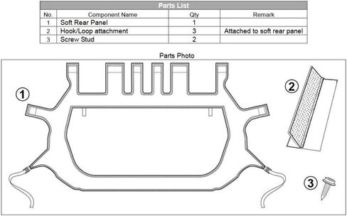 2020 Genuine Kawasaki Teryx KRX 1000 Soft Rear Panel Black 99994-1297 in Kuwait