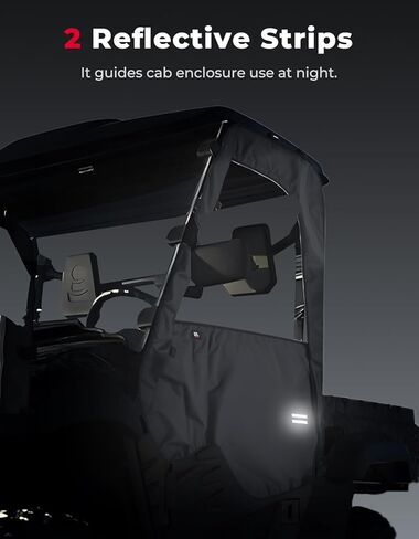 KEMIMOTO Soft Side Doors Heavy Duty 1680D Compatible with Hisun 500 700, Axis 500 700, Coleman 500 700, Massimo MSU 500, Waterproof Tear-resistant UTV Cab Enclosure Fit for Side Mirrors & Windshields in Kuwait