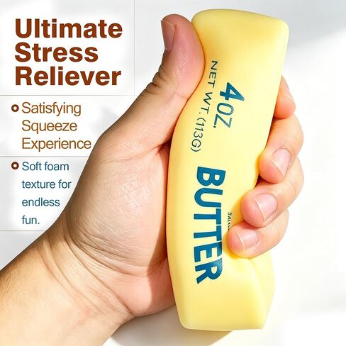 Butter Squishy, 2026 Upgraded Slow Rising Butter Squeeze Toy, Cream Scented Butter Squeeze Toys, Stress Relief Toy for Relaxation, Soft & Safe PU Great for Home Office School in Kuwait