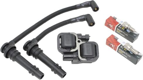 AIP Electronics Dragon FIRE Performance Complete Tune Up Kit Set with Ignition Coil Iridium Spark Plugs and Low Ohm Plug Wires Compatible with 2015-2020 Polaris 900 All 1000 XP S OEM Fit Kit-1474 in Kuwait