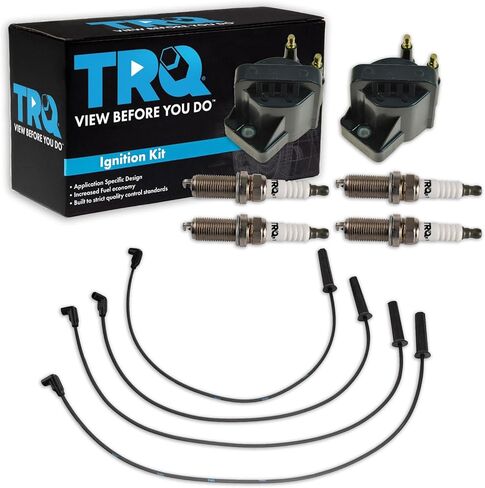 TRQ ملف الإشعال وشمعة الإشعال عدة 7 قطعة شمعات الإشعال إيريديوم متوافقة مع 1996-1997 شيفروليه S10 جي إم سي سونوما ايسوزو هومبر in Kuwait