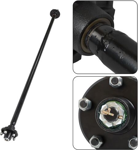 Trailer Axle 2000 lbs Axle Beam 5 Lug Trailer Axle 72 inch Hub Face 58 inch Spring Center in Kuwait