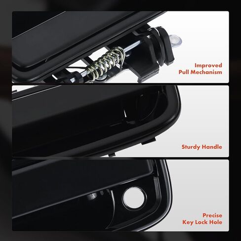 A-Premium Front Right Passenger Side Exterior Door Handle with Keyhole Compatible with Toyota Tacoma 1995-2004, Smooth Black, Replace# 6921035070D0 in Kuwait