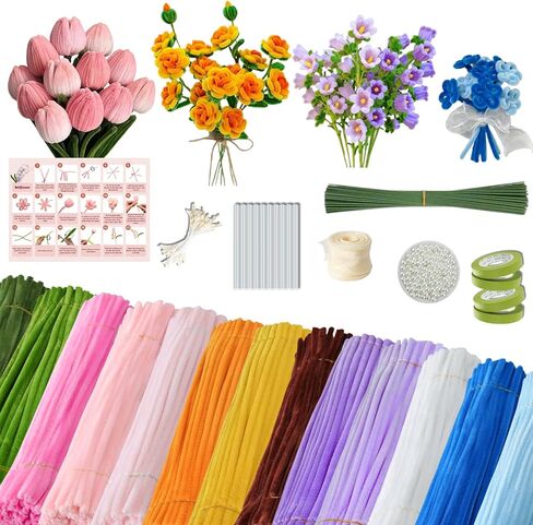 Balinging Upgraded 900 pcs Colorful Chenille Pipe Cleaners for Crafts, Extra Fuzzy Flexible Stems, 12 Inch Length for DIY Art, Kids and Adults Creative Projects in Kuwait