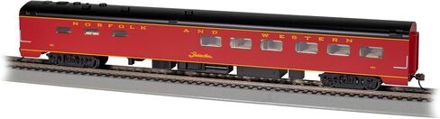 Bachmann Trains - 85' Smooth-Side Dining CAR with Lighted Interior - Norfolk & Western #491 - HO Scale in Kuwait