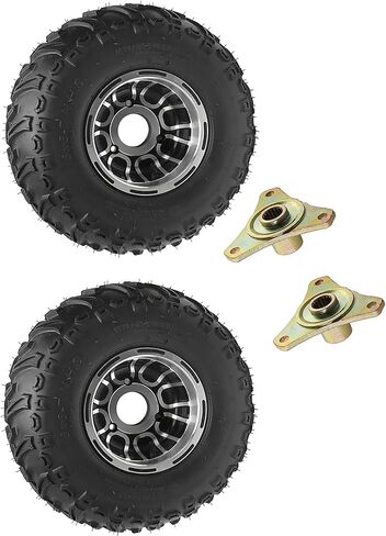 إطارات ATV Go Kart مقاس 16 × 8 × 7 16 × 8-7 مع حافة ألومنيوم ومحاور عجلات المحور الخلفي 17T، و3 براغي 3 مسمار 78 مم، مجموعة عجلات للطرق الوعرة 4 طبقات بدون أنبوب للرباعية، والعربات التي تجرها الدواب، والدراجة الصغيرة، وعربة الجولف - مجموعة من 2 in Kuwait