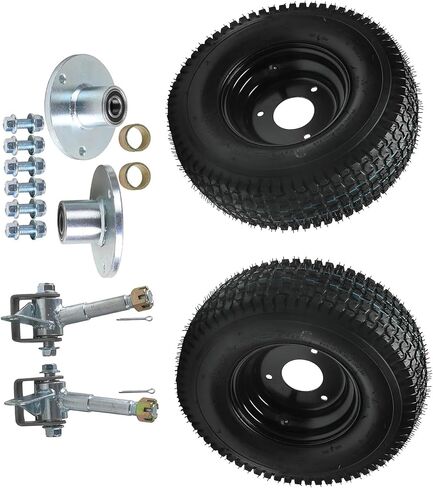 مجموعة إطارات عجلة Go Kart مقاس 13x5.00-6 مع مفاصل التوجيه، 13x5x6 3-Stud 4-Ply إطار بدون أنابيب مع محور عجلة تجويف 17 مم لـ Go Kart ATV Quad Buggy Mini Bike ركوب جزازة العشب (عبوتان) in Kuwait