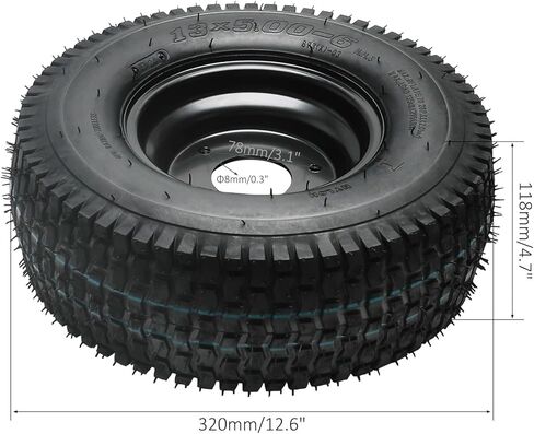 مجموعة إطارات عجلة Go Kart مقاس 13x5.00-6 مع مفاصل التوجيه، 13x5x6 3-Stud 4-Ply إطار بدون أنابيب مع محور عجلة تجويف 17 مم لـ Go Kart ATV Quad Buggy Mini Bike ركوب جزازة العشب (عبوتان) in Kuwait