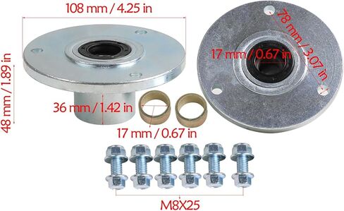 مجموعة إطارات عجلة Go Kart مقاس 13x5.00-6 مع مفاصل التوجيه، 13x5x6 3-Stud 4-Ply إطار بدون أنابيب مع محور عجلة تجويف 17 مم لـ Go Kart ATV Quad Buggy Mini Bike ركوب جزازة العشب (عبوتان) in Kuwait