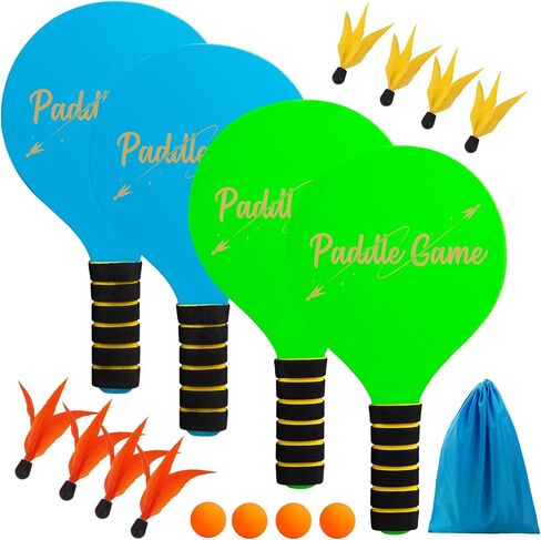 TEILLNET 2-in-1 Beach Paddle Ball and Toss Catch Ball Game Set, Summer Outdoor Toys for Kids Adults, Family Yard Lawn Beach Pool Park Games, Outside Sports Gifts for Boys Girls 3 4 5 6 7 8 9 10 11 12 in Saudi Arabia
