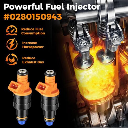 مجموعة من 4 فتحات حقن الوقود - متوافقة مع مركبات فورد ولينكولن وميركوري - F150، F250، F350، موستانج E150 E250 E350-4.6L 5.0L 5.4L 5.8L استبدال 0280150943، 0280150939، 0280150909 in Kuwait