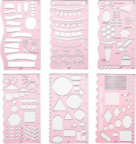 Journal Stencils, Planner Stencils, Notebook, Diary, Journaling, Bullet Journaling Supplies, Notebook, DIY Drawing, Hard Plastic, Planner Accessories - Seaglass in Kuwait
