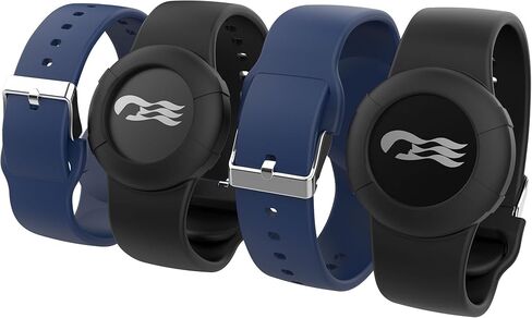4 Pack Princess Cruise Medallion Holders for Kids and Adults, Silicone Wristbands for Carnival Ocean Medallion - 2 Sizes (S/M and M/L) in One Pack, Black and Blue (M/L), Purple and Green (S/M) in Kuwait