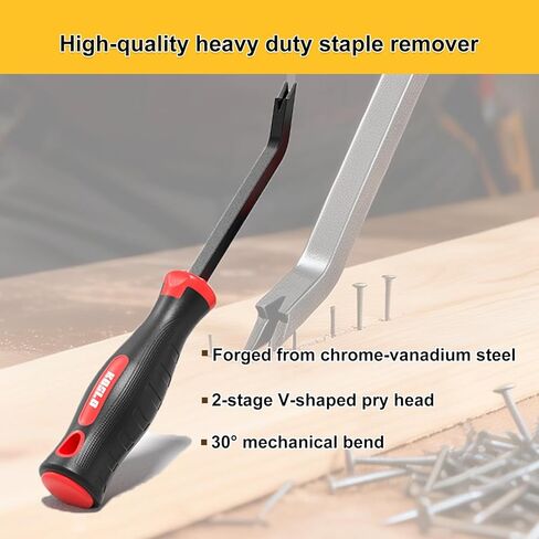 Staple Remover Heavy Duty Upholstery Staple Puller Lifter Tool Chrome Vanadium Steel for Carpet Wood Hardwood Floors Construction Furniture in Kuwait