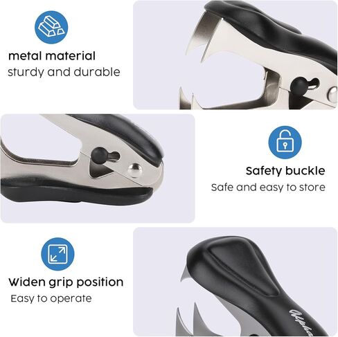 3 Pack Staple Remover with Safety Lock - Durable Metal Teeth for Easy Staple Removal, Ideal for Home, Office & School Use in Saudi Arabia