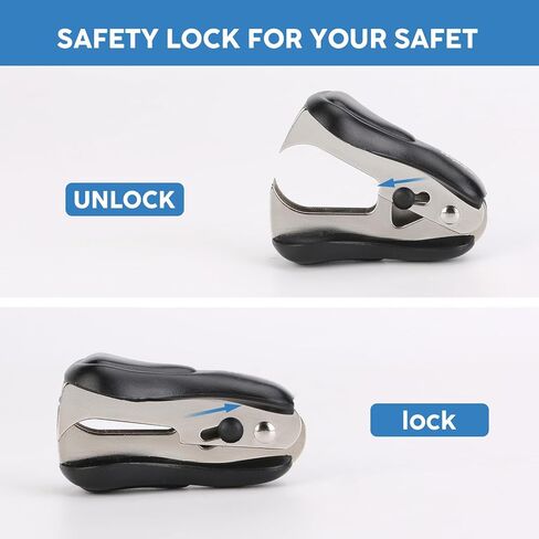 3 Pack Staple Remover with Safety Lock - Durable Metal Teeth for Easy Staple Removal, Ideal for Home, Office & School Use in Saudi Arabia
