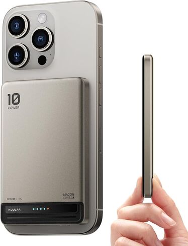 Kuulaa 10000mAh MagSafe Battery Pack, 0.51in Ultra Slim Magnetic Power Bank with LED Indicator, 20W PD USB-C Fast Charging Portable Charger for iPhone 17/16/15/14/13/12,Black in Saudi Arabia