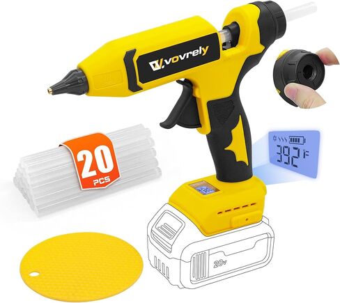 110W Cordless Hot Glue Gun for DeWalt 20V MAX Battery (Tool Only), Electric Power Full Size Glue Gun with 20PCS Glue Sticks, Heavy Duty Glue Gun for Arts & Crafts, Festival DIY Home Decor Repairs in Kuwait