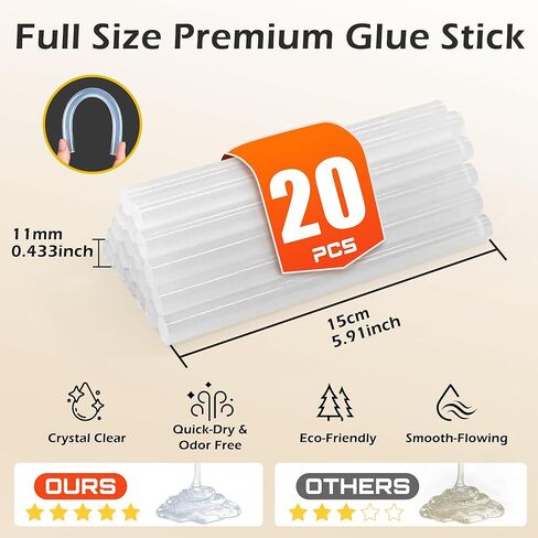 110W Cordless Hot Glue Gun for DeWalt 20V MAX Battery (Tool Only), Electric Power Full Size Glue Gun with 20PCS Glue Sticks, Heavy Duty Glue Gun for Arts & Crafts, Festival DIY Home Decor Repairs in Kuwait
