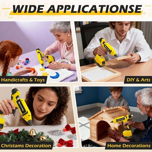 110W Cordless Hot Glue Gun for DeWalt 20V MAX Battery (Tool Only), Electric Power Full Size Glue Gun with 20PCS Glue Sticks, Heavy Duty Glue Gun for Arts & Crafts, Festival DIY Home Decor Repairs in Kuwait