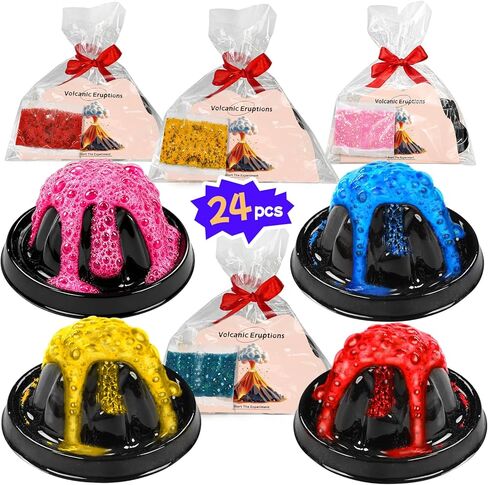 rifamee 24Pcs Volcano Eruption Science Kit Party Favor Experiments Gifts for 4-6 8-12 Age Boys and Girls Valentine's Day Christmas (Volcano 2, One Size) in Kuwait