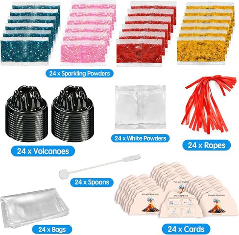 rifamee 24Pcs Volcano Eruption Science Kit Party Favor Experiments Gifts for 4-6 8-12 Age Boys and Girls Valentine's Day Christmas (Volcano 2, One Size) in Kuwait