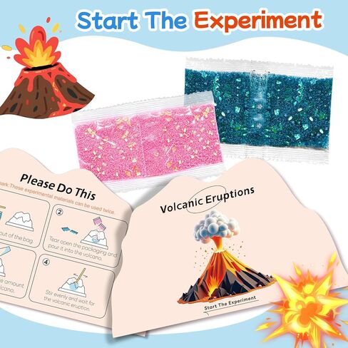 rifamee 24Pcs Volcano Eruption Science Kit Party Favor Experiments Gifts for 4-6 8-12 Age Boys and Girls Valentine's Day Christmas (Volcano 2, One Size) in Kuwait