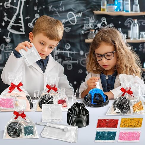 rifamee 24Pcs Volcano Eruption Science Kit Party Favor Experiments Gifts for 4-6 8-12 Age Boys and Girls Valentine's Day Christmas (Volcano 2, One Size) in Kuwait
