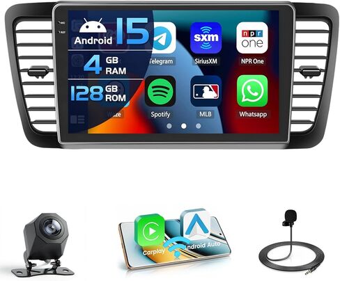 4G 64G for Subaru Legacy Outback 2003-2009 Radio Screen CarPlay Android 15 IPS 9" Touchscreen Car Stereo Android Auto Backup Camera Bluetooth 5.0 GPS FM RDS EQ 13UI in Saudi Arabia