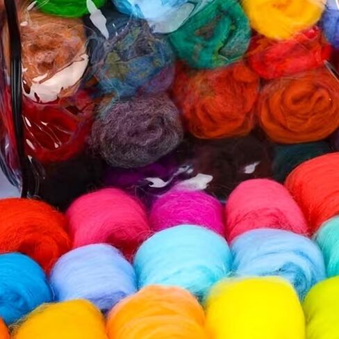 مجموعة تلبيد الصوف للحرف الحيوانية، مجموعة كاملة للمبتدئين مع إبر التلبيد، مستلزمات الصوف المتنوعة والأدوات الأساسية لإنشاء ديكورات يدوية وتماثيل وديكور منزلي بنفسك in Kuwait