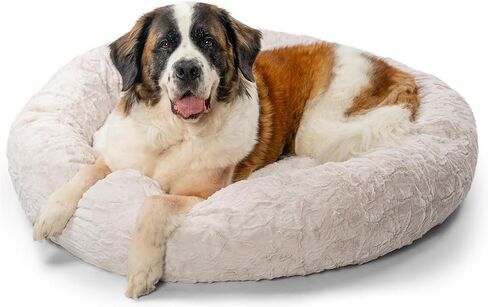 Best Friends by Sheri The Original Calming Donut Cat and Dog Bed in Lux Fur Oyster, Extra Large 45" in Saudi Arabia
