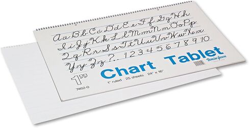 Pacon 74620 Chart Tablets w/Cursive Cover, Ruled, 24 x 16, White, 25 Sheets in Kuwait