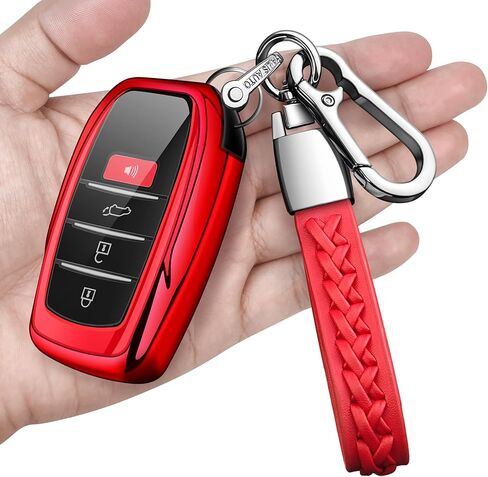 Key Fob Cover with keychain Compatible with Toyota 2025-2026 Camry 4Runner,2021-2026 Venza,Sienna, 2019-2026 Land Cruiser,Fortuner,Mirai, 2023-2026 Highlander,Prius,Corolla (Black) in Saudi Arabia