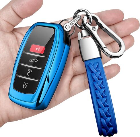Key Fob Cover with keychain Compatible with Toyota 2025-2026 Camry 4Runner,2021-2026 Venza,Sienna, 2019-2026 Land Cruiser,Fortuner,Mirai, 2023-2026 Highlander,Prius,Corolla (Black) in Saudi Arabia