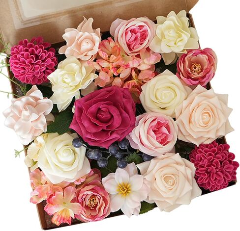 Artificial Flowers Combo, Fake Flowers for DIY Tables Centerpieces Baby Shower Bridal Shower Wedding Bouquet Arrangements Party Candle Holder Cake Decor Flower Home Decorations in Kuwait