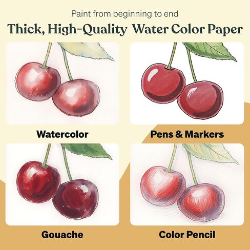 Tobio’s Watercolor Workbook for Beginners – Sketch Book with Premium Watercolor Paper, Small Notebook Style Practice Pad, Guided Art Lessons & Relaxing Coloring Book in Kuwait