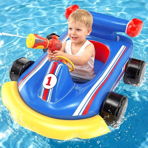 Lehoo Castle Kids Pool Floats with Water Gun, Pool Toys for Kids Ages 3-8, Inflatable Ride-on Toddler Pool Float Outdoor Summer Beach Water Toys for Boys and Girls in Kuwait