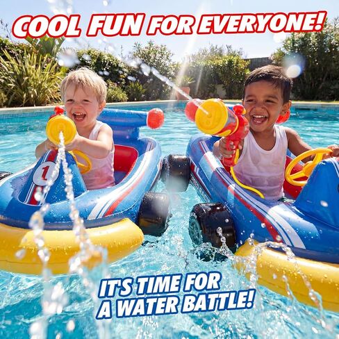 Lehoo Castle Kids Pool Floats with Water Gun, Pool Toys for Kids Ages 3-8, Inflatable Ride-on Toddler Pool Float Outdoor Summer Beach Water Toys for Boys and Girls in Kuwait