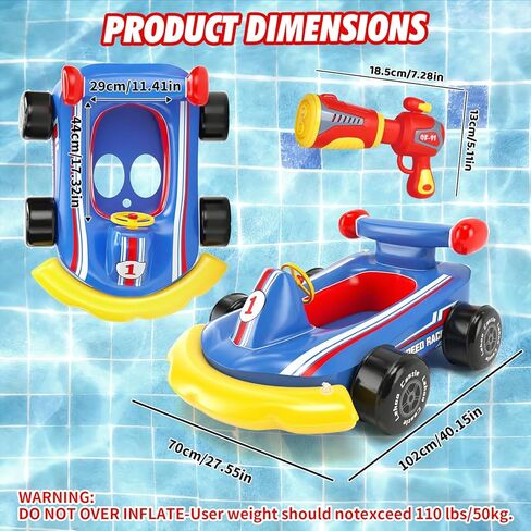 Lehoo Castle Kids Pool Floats with Water Gun, Pool Toys for Kids Ages 3-8, Inflatable Ride-on Toddler Pool Float Outdoor Summer Beach Water Toys for Boys and Girls in Kuwait