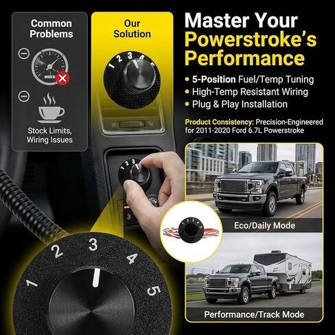 SOTF Switch， 5-Position Fuel Temp Shift On The Fly Switch with Connector Compatible with Ford 6.7L Powerstroke 2011-2020 in Kuwait