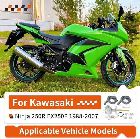 صمام الوقود بيتكوك خزان التبديل لكاواساكي نينجا 250R EX250F 1988 إلى 2007 51023-1393 51023-1139 in Kuwait