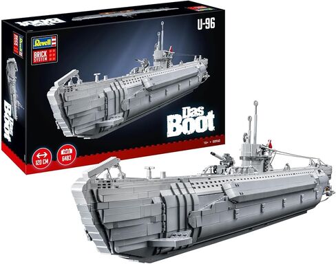 Revell Brick System “Das Boot" U‑96 Submarine - 6,483 Pieces 1:56 Scale Brick Building Model Kit, Detailed Interior, Display Stand, Adult Collector Construction Set in Kuwait