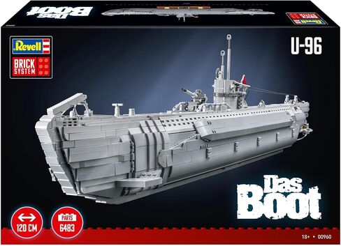 Revell Brick System “Das Boot" U‑96 Submarine - 6,483 Pieces 1:56 Scale Brick Building Model Kit, Detailed Interior, Display Stand, Adult Collector Construction Set in Kuwait