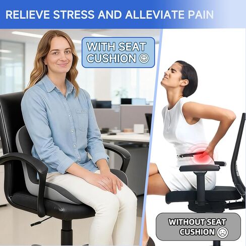 Ergonomic Car Seat Cushion with Lumbar Support, Pressure-Responsive Memory Foam, Enhanced Pelvic Stability for Pressure Relief, Ideal for Long Driving, Office & Home (Gray) in Kuwait