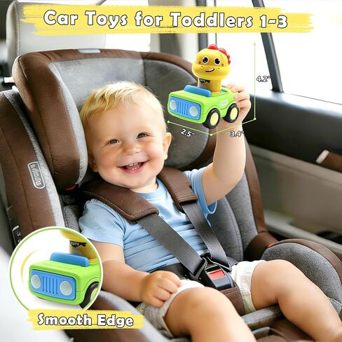 Pbooo Toys for 1 Year Old Boy, Press and Go Car Toys for Toddlers 1-3, Push and Go Animal Toy Cars Set, Birthday Gifts for 1 2 Year Old Boys, Baby Toys 12-18 Months in Kuwait