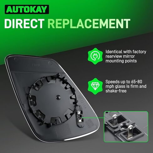 مرآة جانبية للركاب الأيمن من AUTOKAY مع تركيبات ساخنة لسلسلة BMW M2-M7، F20 F22 F30 F32 F34 F36 F80، 228i 320i 328i 330i 335i 428i 430i 435i 535i 550i 640i 2009-2019، مرآة جانبية للركاب زجاج in Kuwait