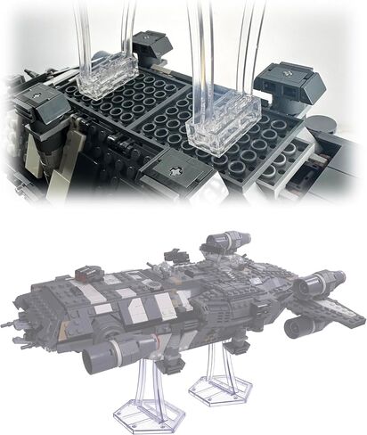 (عبوتان) حوامل عرض لـ Lego 75394 75374 Onyx Cinder، حامل فردي لـ 77256 Back to the Future Time Machine، مجموعات X-Wing TIE وغيرها، شاشة عرض زاوية، دعامات عرض بلاستيكية شفافة فقط. in Kuwait