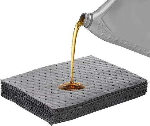 20 PCS Oil Absorbent Pads, 13" x 10" Reusable Polypropylene Oil Spill Pads with High Absorbency, Spill Control Supplies Absorbing Mats Suitable for Automotive Workshop in Saudi Arabia