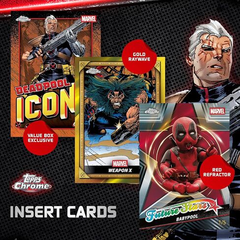 2025 Topps Chrome Deadpool - مختوم من المصنع - صندوق القيمة in Kuwait