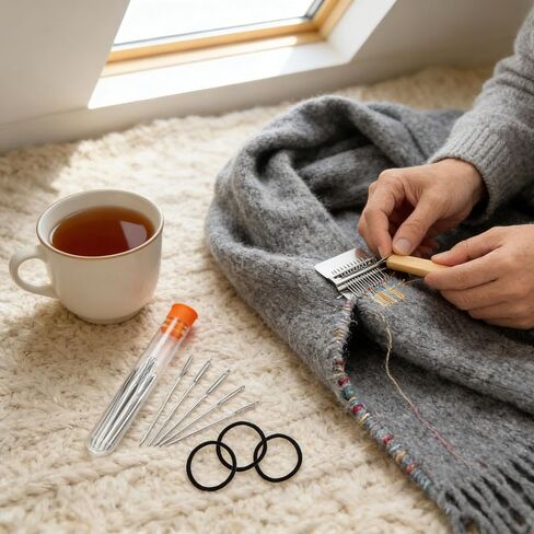 Repair kit, Knitted Repair kit, Suitable for Beginners, Portable Knitted mini Tool Set, Quickly mend Clothes, Holes and Stubborn Stains (1 Pcs) in Kuwait
